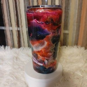 Handcrafted Tumbler Colorful Stainless Steel with Straw 20oz